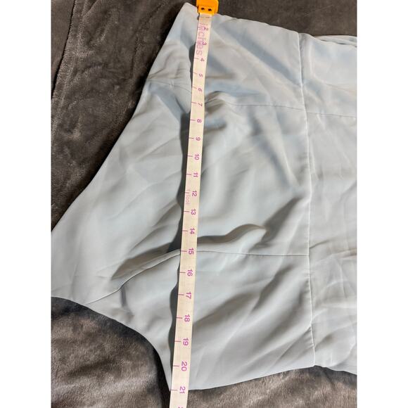 NWT After Six 1544 Size 18 R1 Mist Light Blue Thin One Shoulder Maxi Dress Crepe - Picture 10 of 11